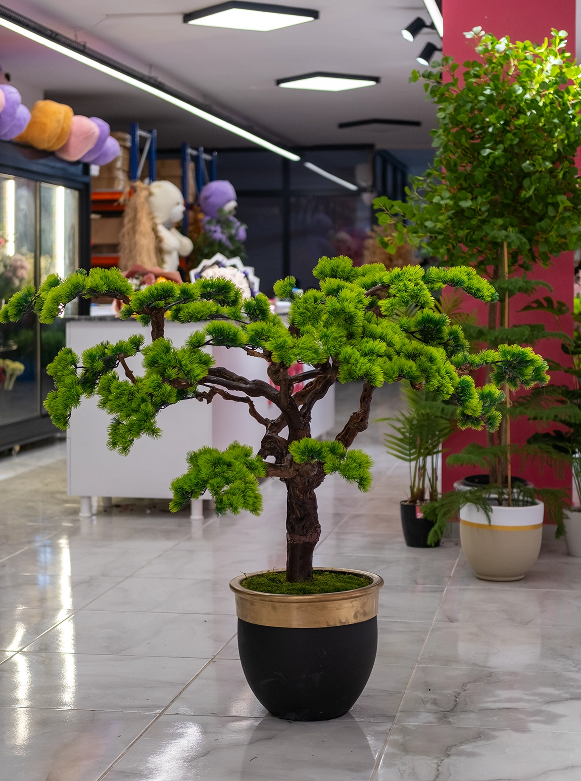 Çamur Saksıda Yapay Bonsai Ağaç  130 Cm 