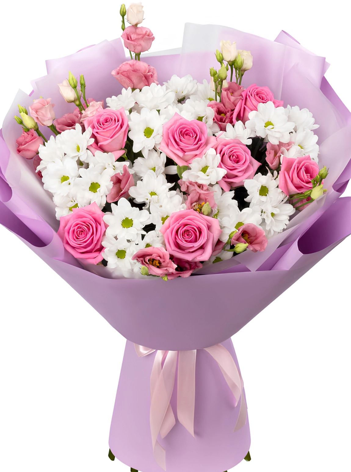 Papatya Ve Pembe Gül Buketi